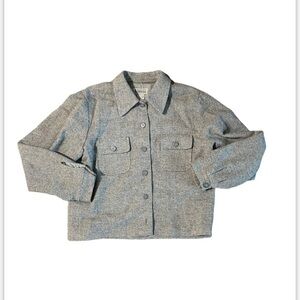 Vintage Aeropostale Compagnie Generale Medium Wool Tweed Blazer Semi Cropped